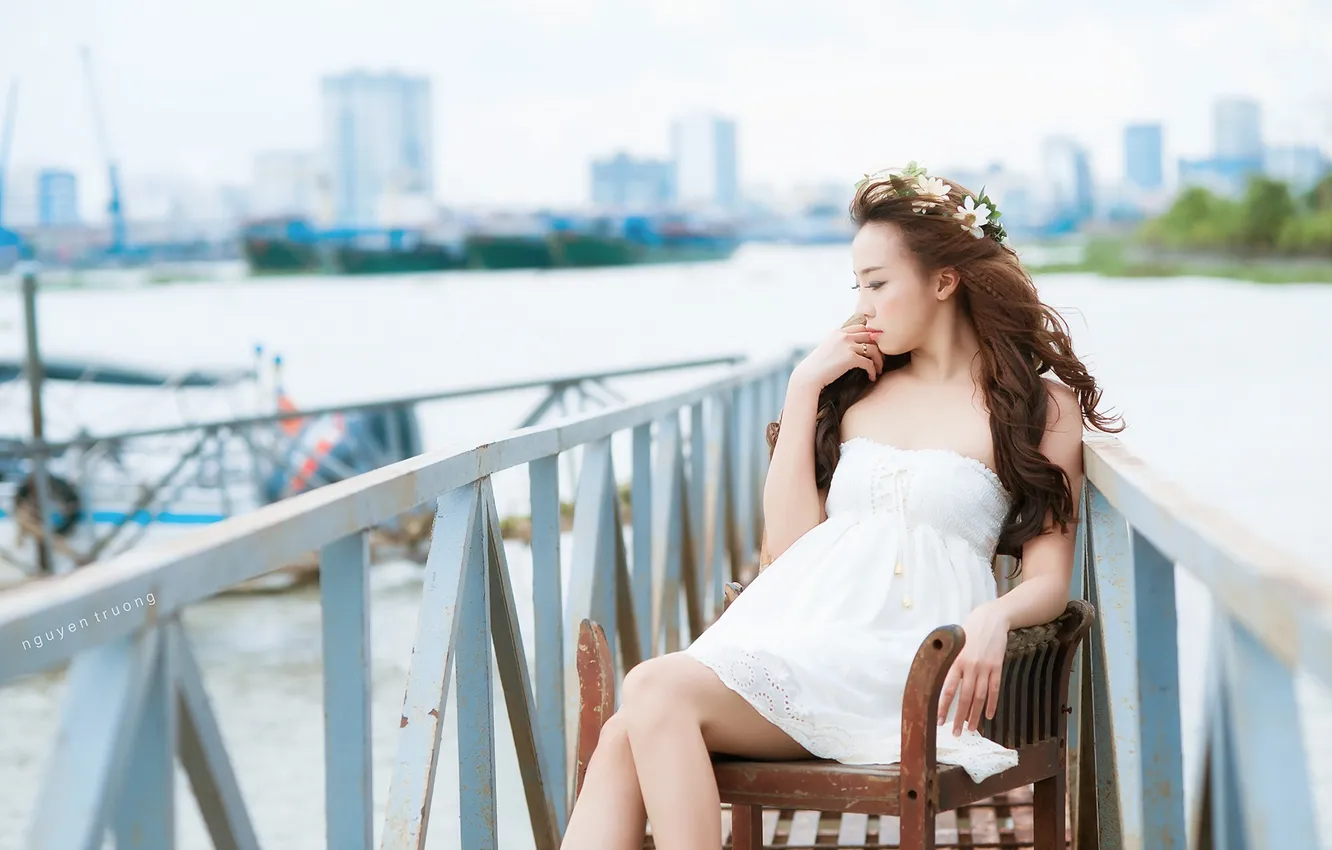 Photo wallpaper summer, girl, Asian