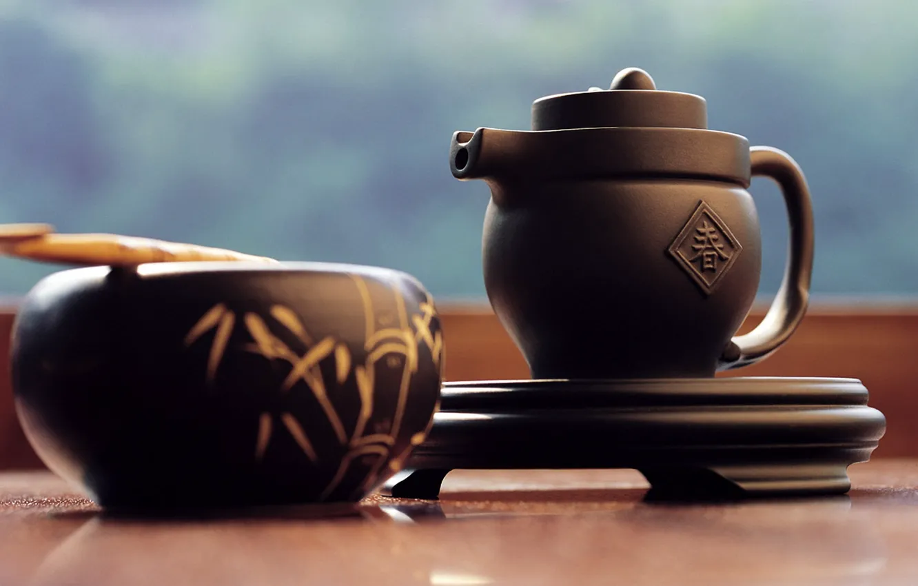 Photo wallpaper Japan, kettle, stand, tea ceremony