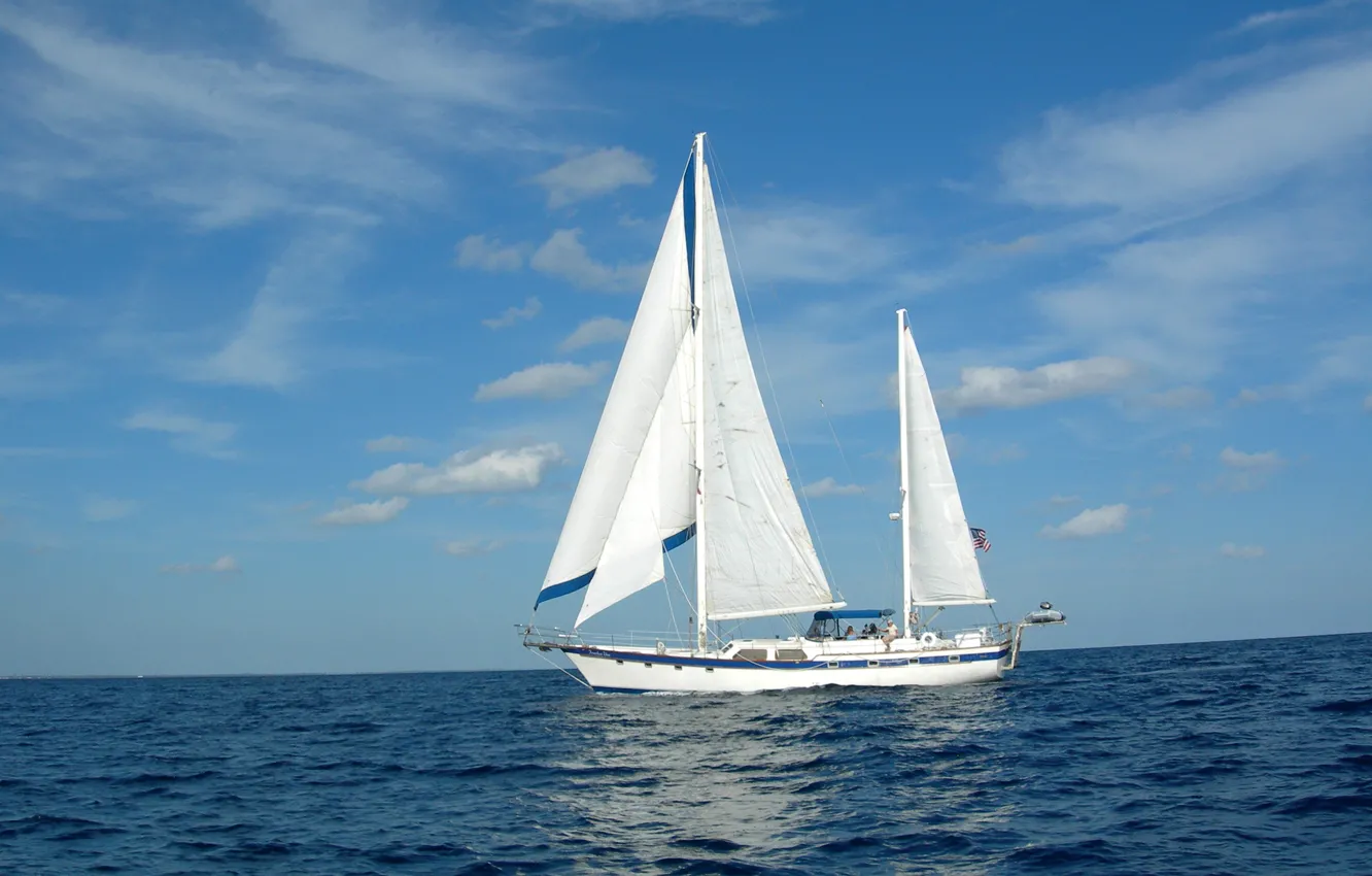Photo wallpaper sea, photo, ship, sailboat, yacht