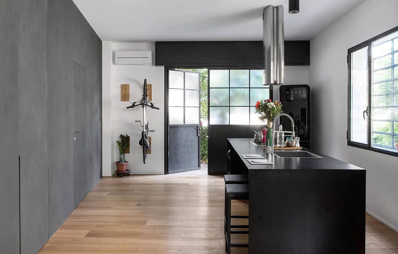 Photo wallpaper design, interior, Italy, kitchen, Italy, Bologna, Bologna, Loft LD