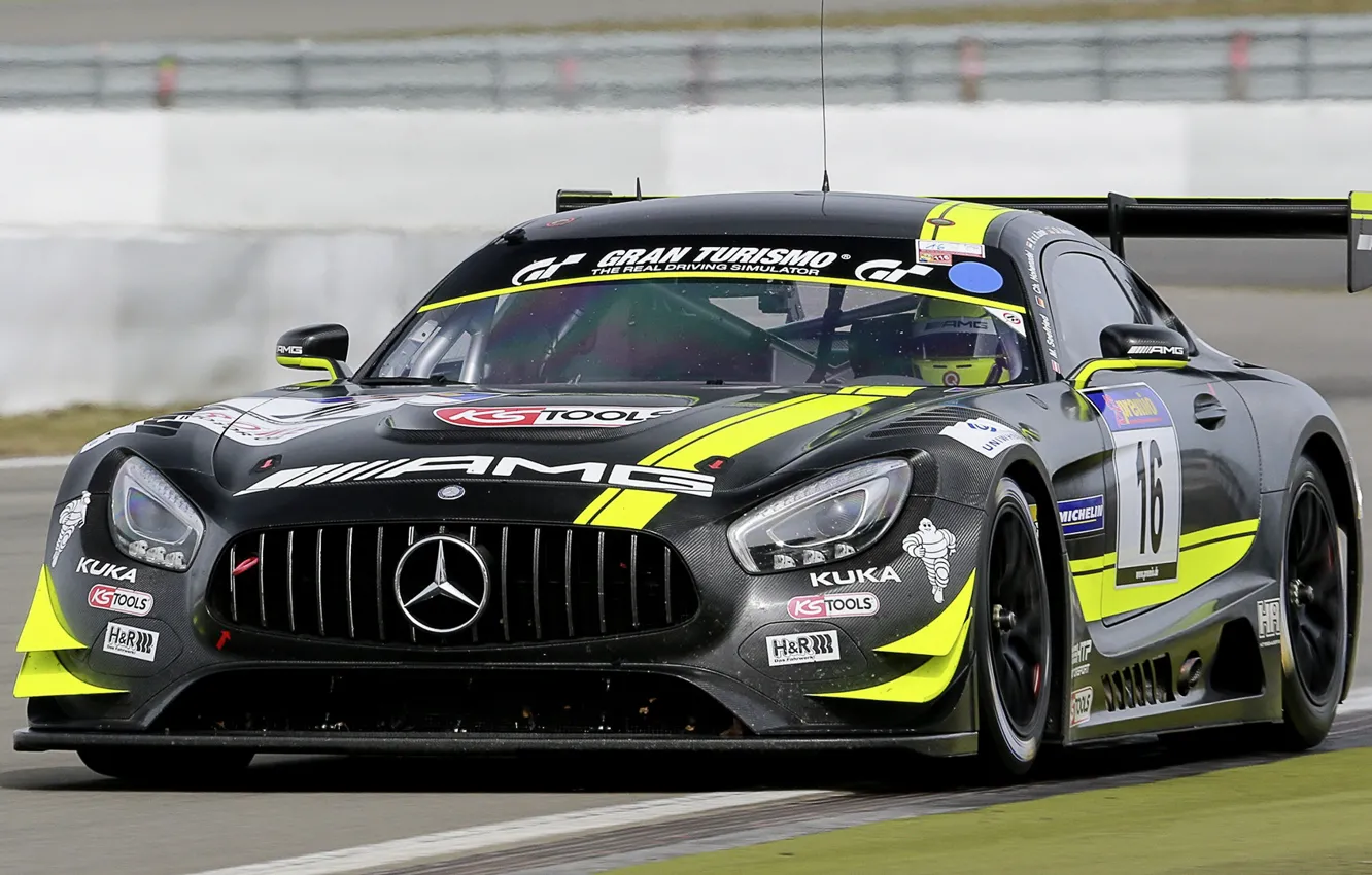 Photo wallpaper movement, speed, track, power, 2015, Mercedes-AMG GT3