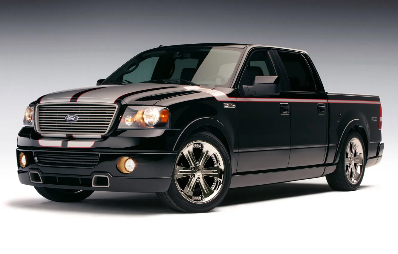 Photo wallpaper black, large, ford, drives, pickup, f150, cool car