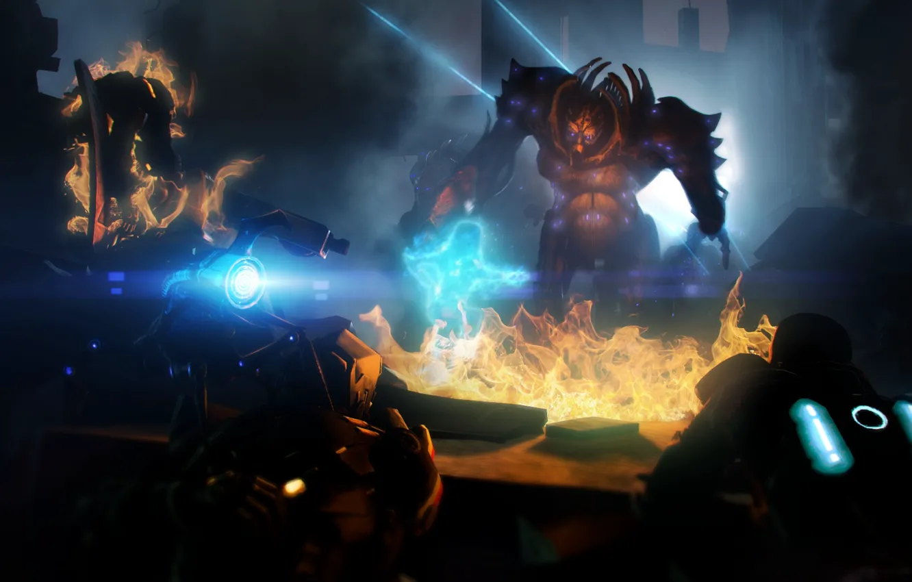 Photo wallpaper mass effect, shepard, art, Brute