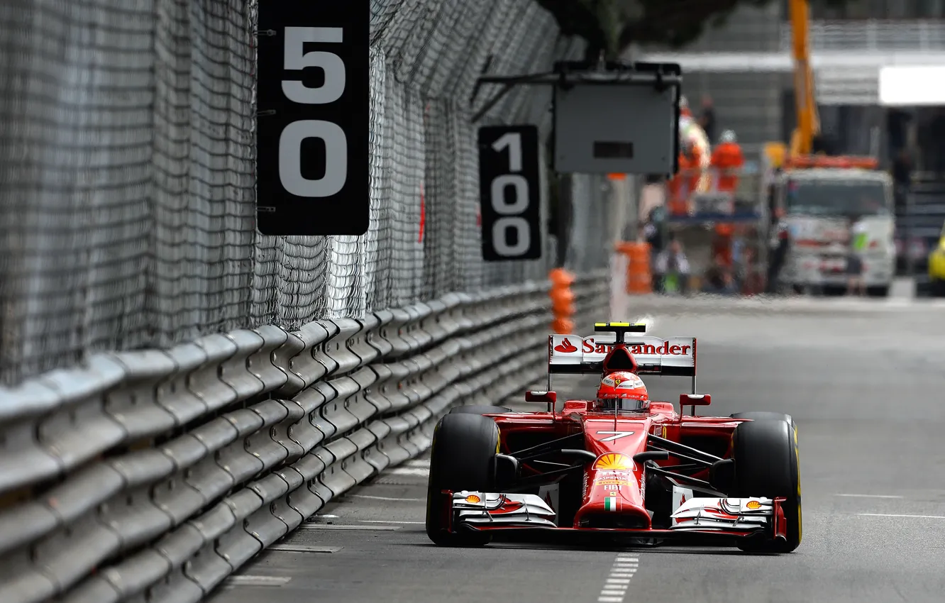Photo wallpaper Ferrari, Formula 1, Kimi Raikkonen Also, Monte Carlo, F14T