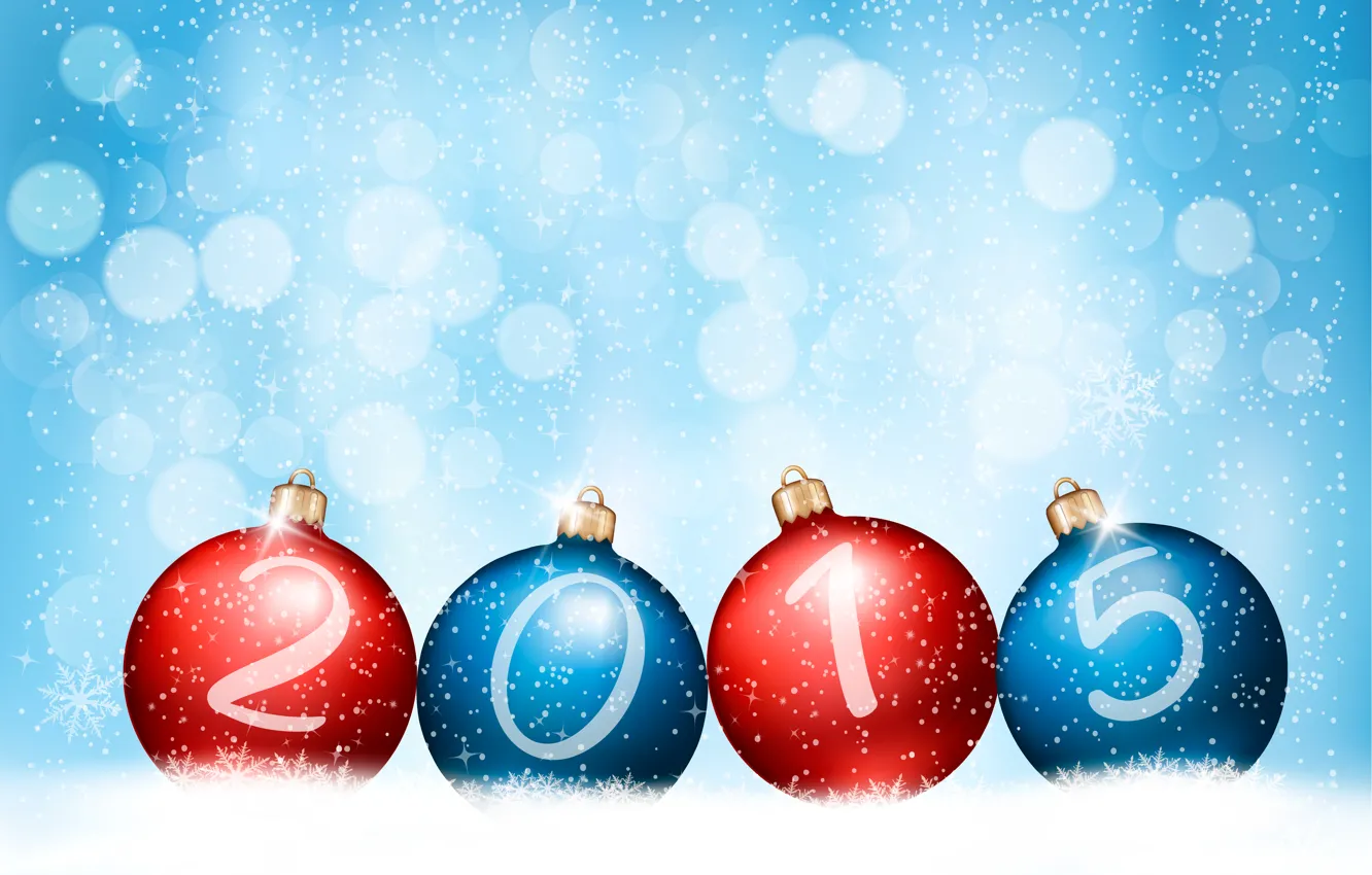 Photo wallpaper balls, New Year, New Year, Happy, 2015