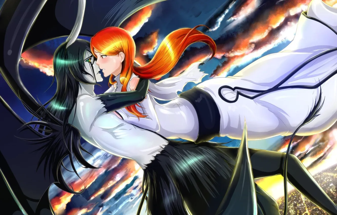 Photo wallpaper love, pair, Bleach, Bleach, Ulquiorra Schiffer, Inoue Orihime