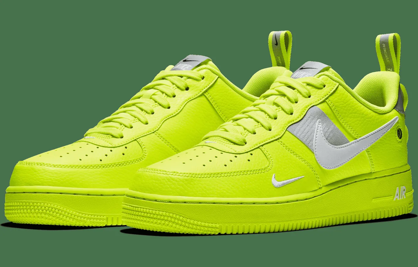 Photo wallpaper Utility, Volt/ White- Black- Wolf Grey, Nike Air Force 1 '07 Lv8