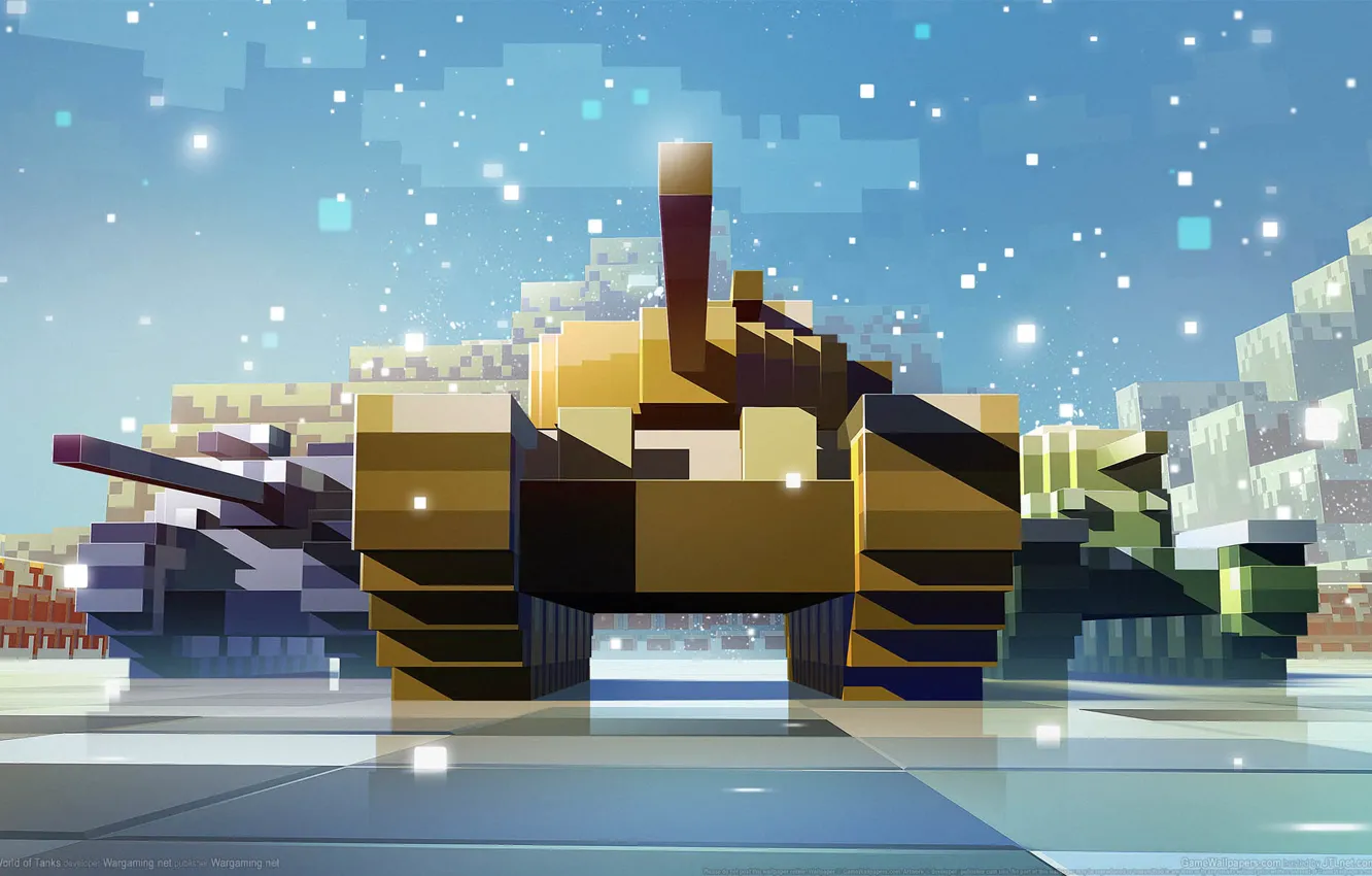 Photo wallpaper war, tank, pixels, game wallpapers, World of Tanks