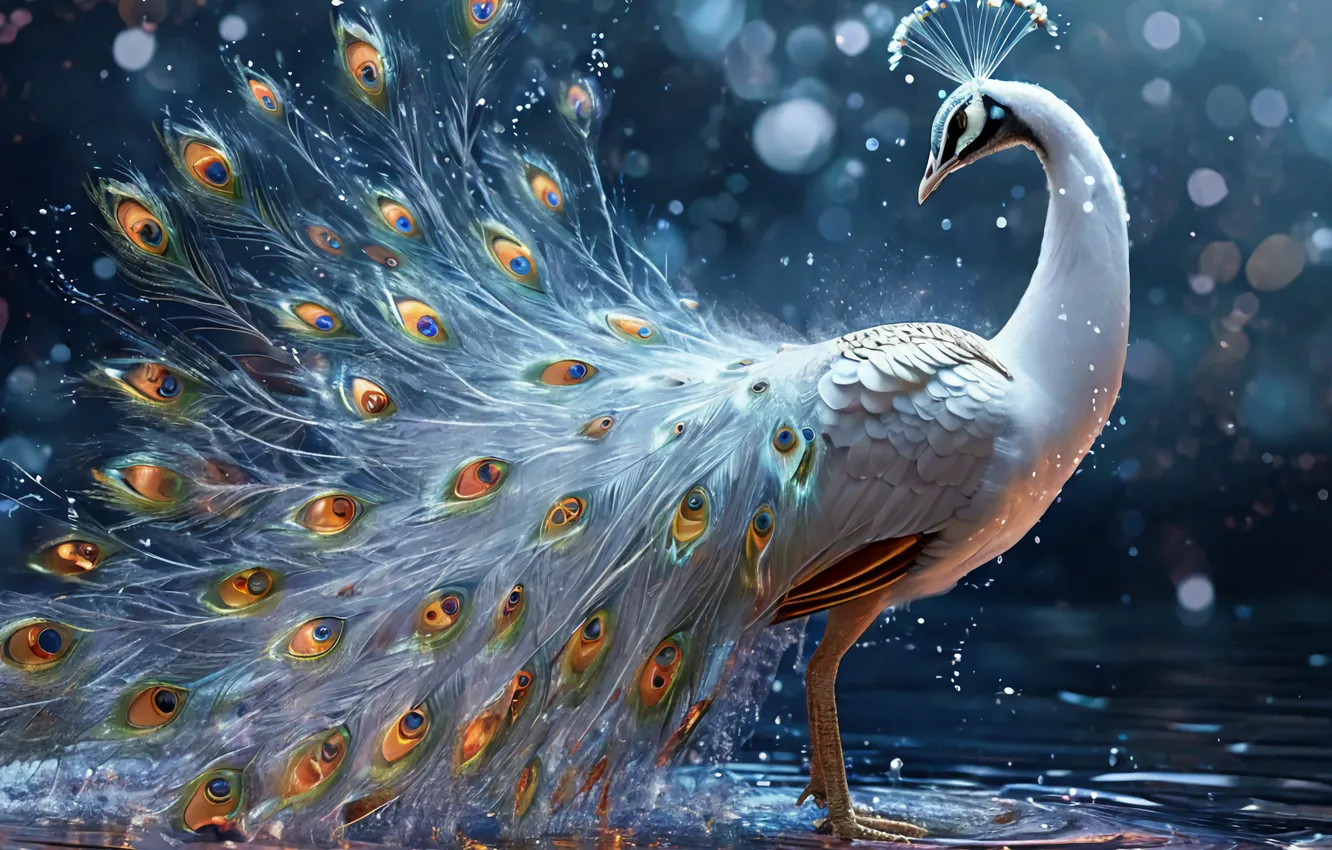 Photo wallpaper animal, bird, peacock