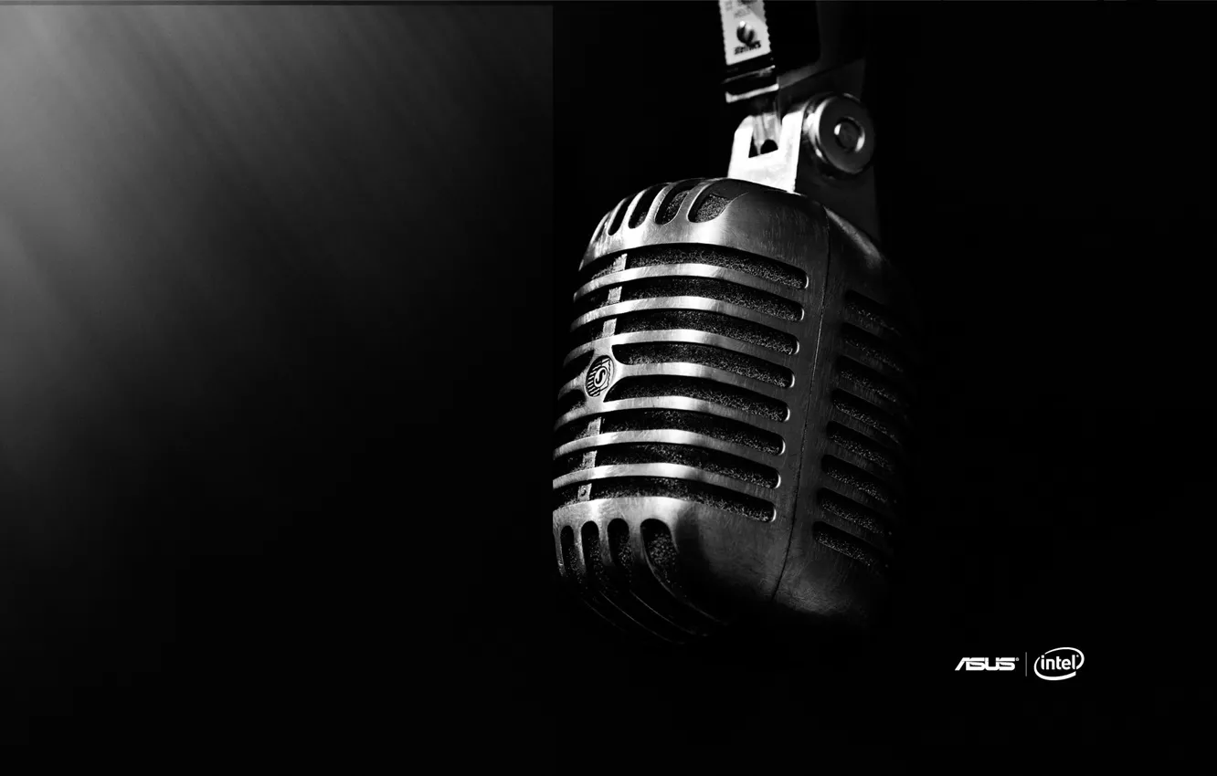 Photo wallpaper light, music, microphone, intel, asus