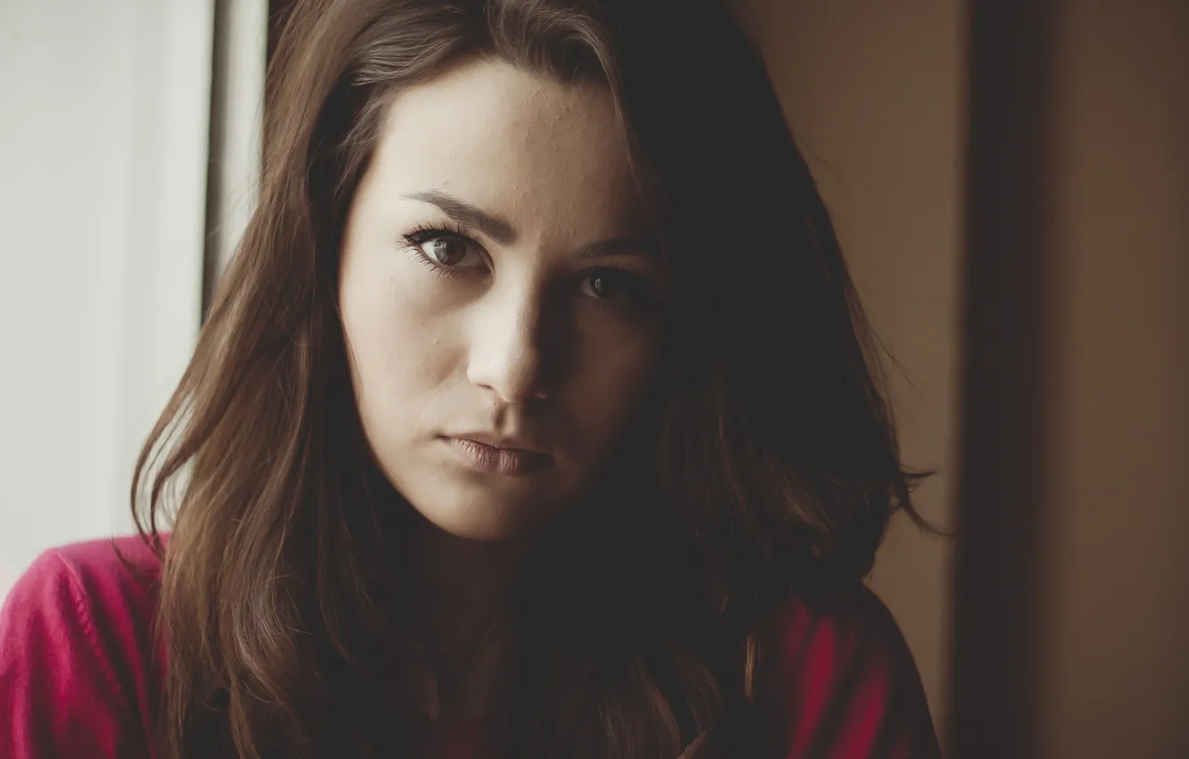 Photo wallpaper look, face, brunette