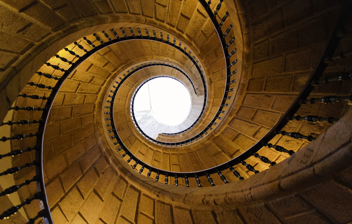 Photo wallpaper spiral, ladder, Spain, Santiago, Galicia, Spiral staircase