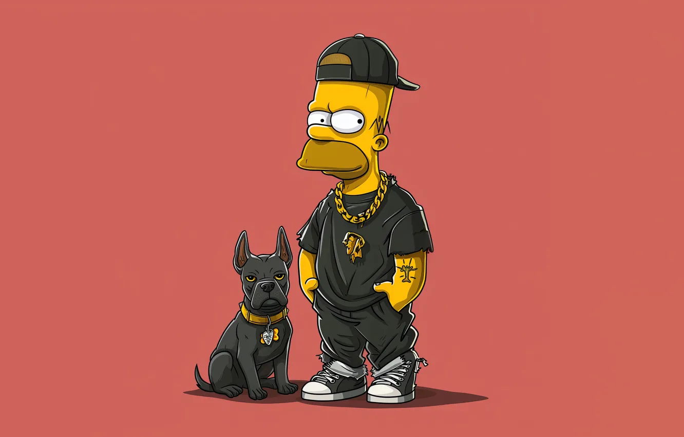Photo wallpaper rapper, The Simpsons, cartoons, Homer, movies