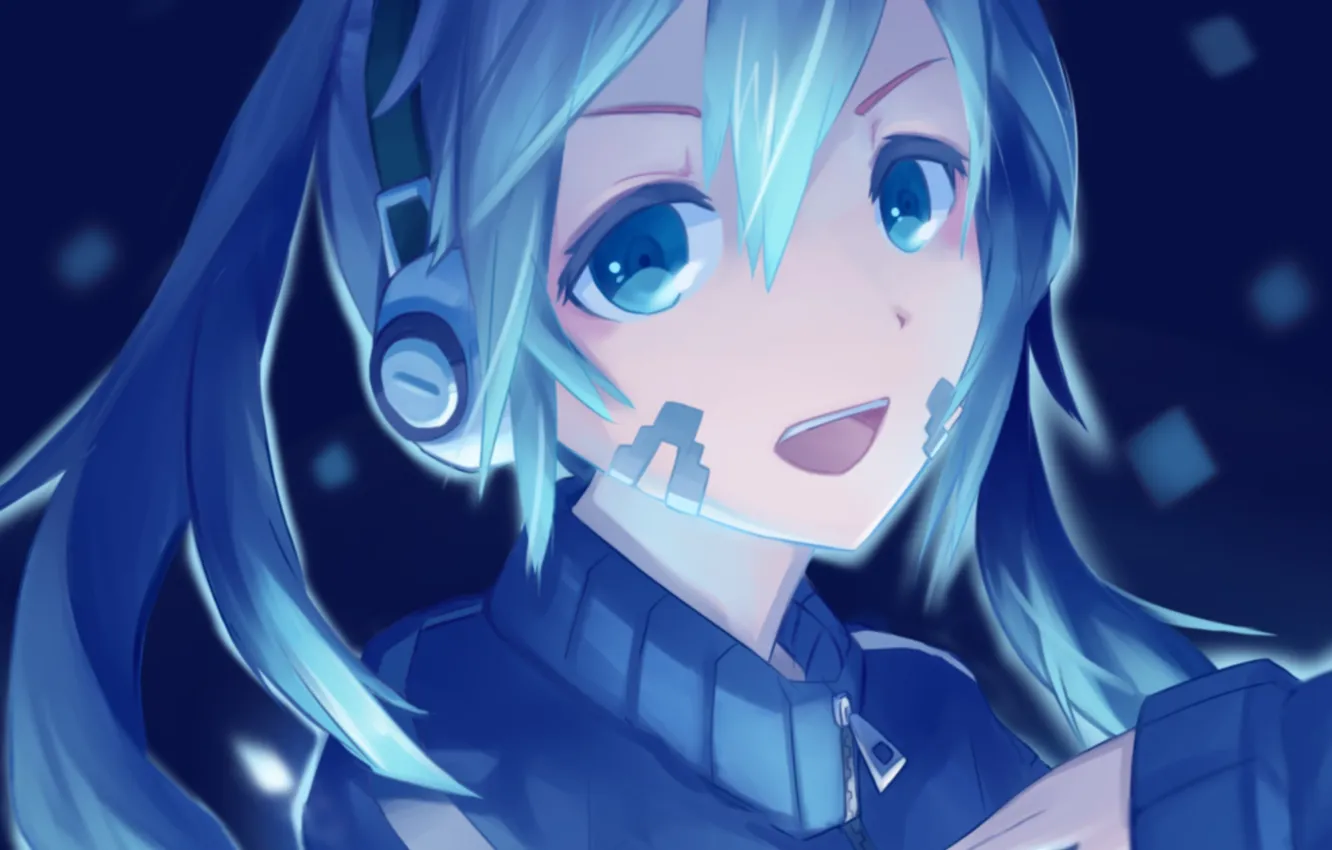 Photo wallpaper girl, emotions, hands, headphones, art, Erwin Winata