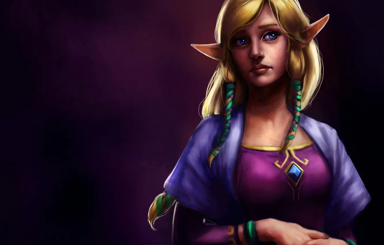 Photo wallpaper girl, background, art, elf, The Legend of Zelda, Skyward Sword