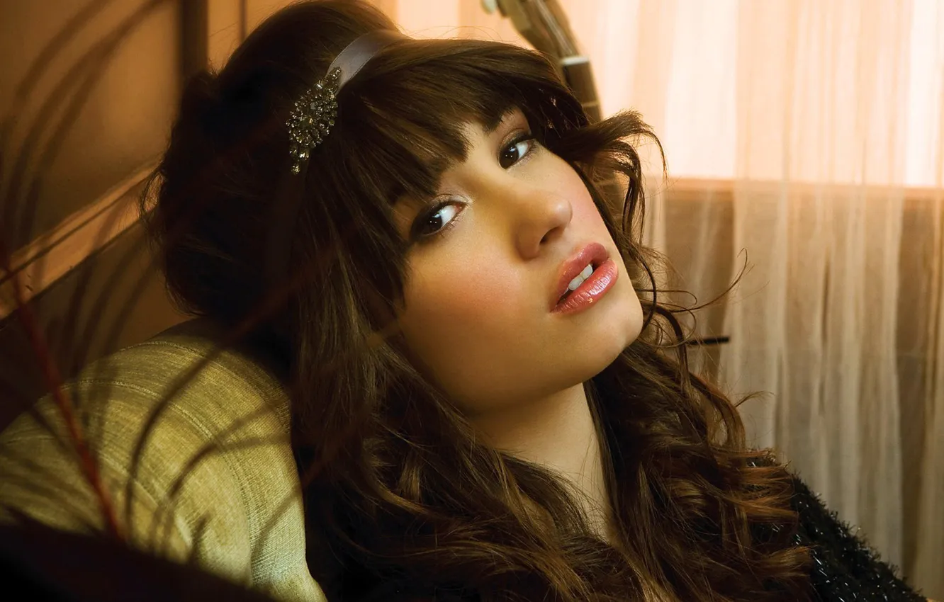 Photo wallpaper look, face, hair, brunette, lips, tape