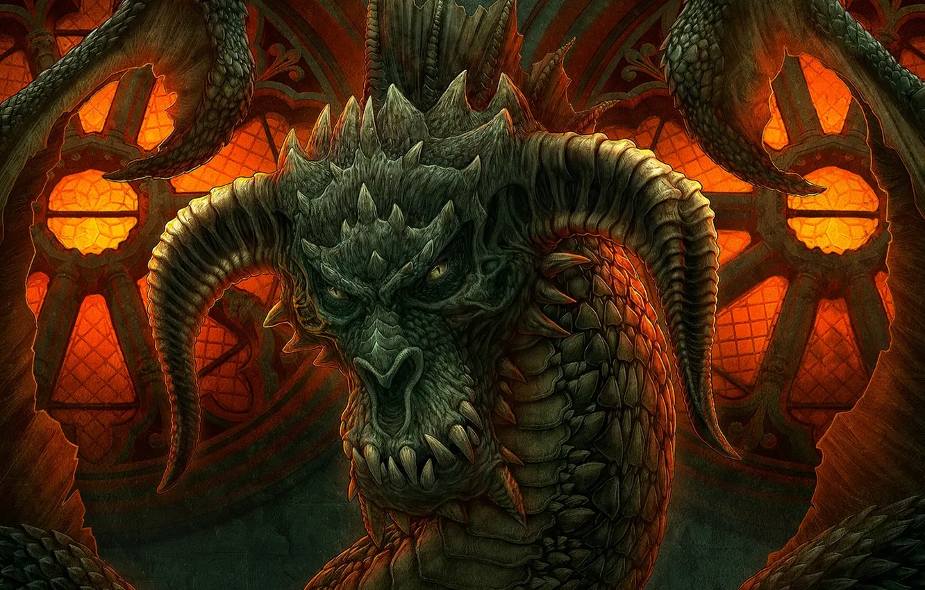 Photo wallpaper lights, magic, the darkness, dragon, the game, shadow, fantasy, Kerem Couplets