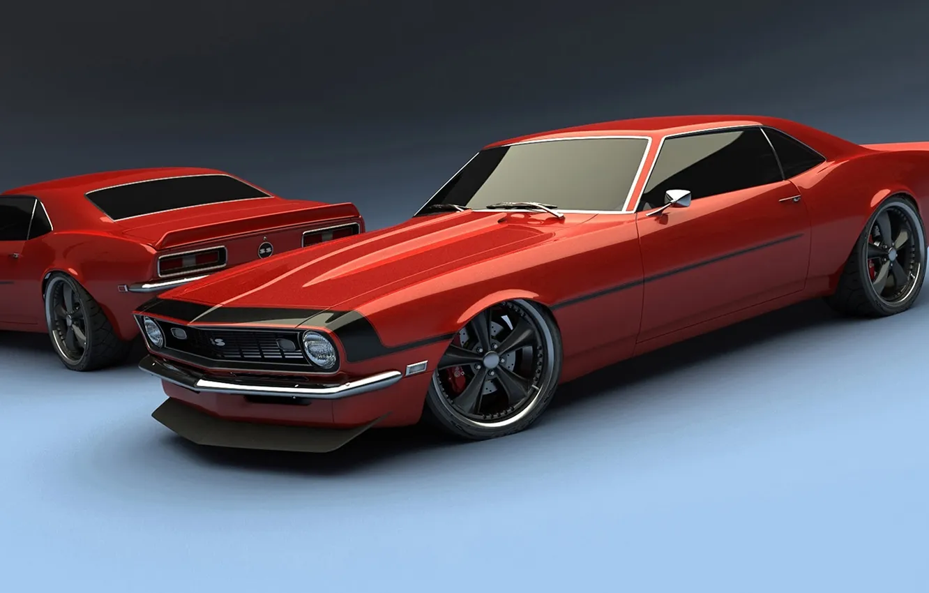 Photo wallpaper red, tuning, musclecar