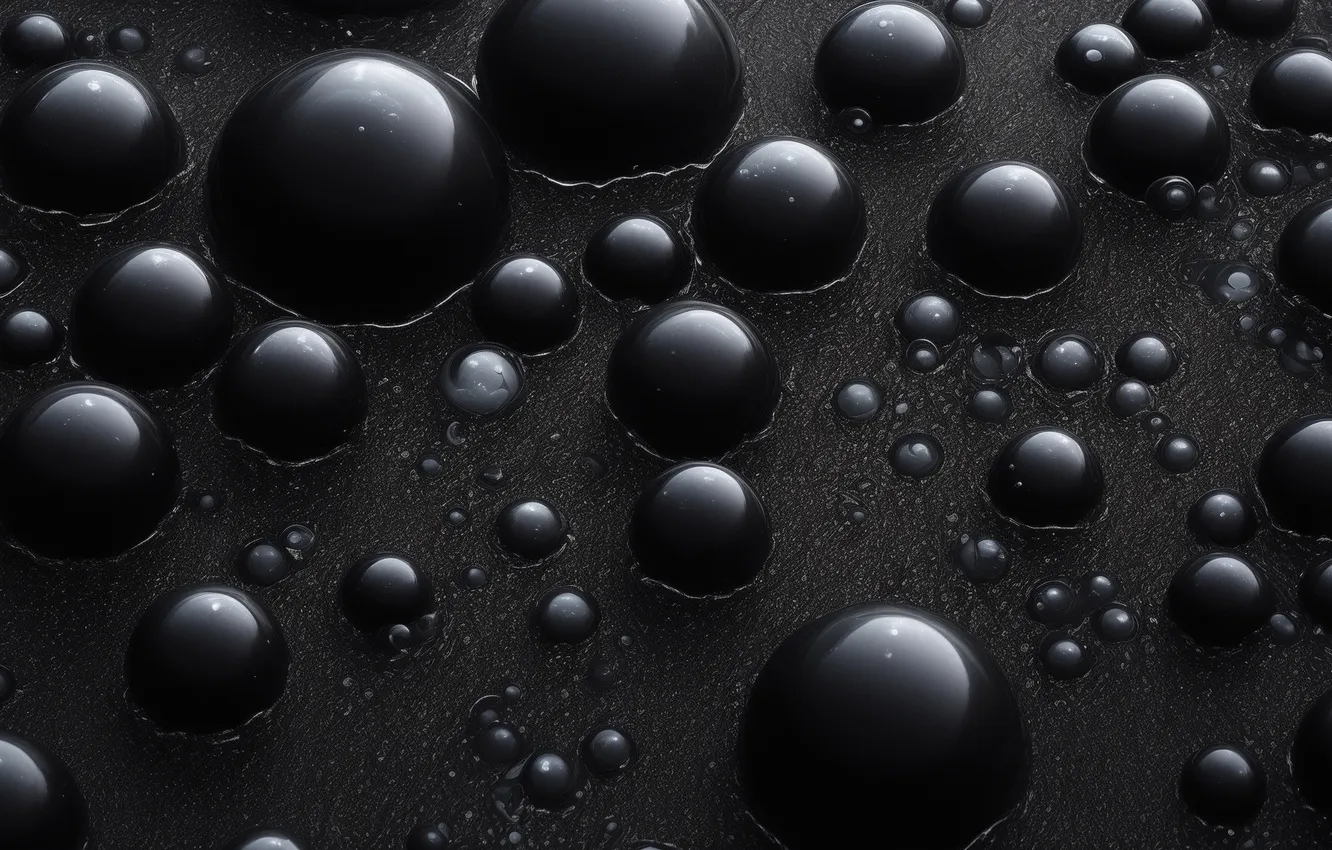 Photo wallpaper bubbles, bubbles, Wallpaper, black, wallpaper, bubbles, black, black color
