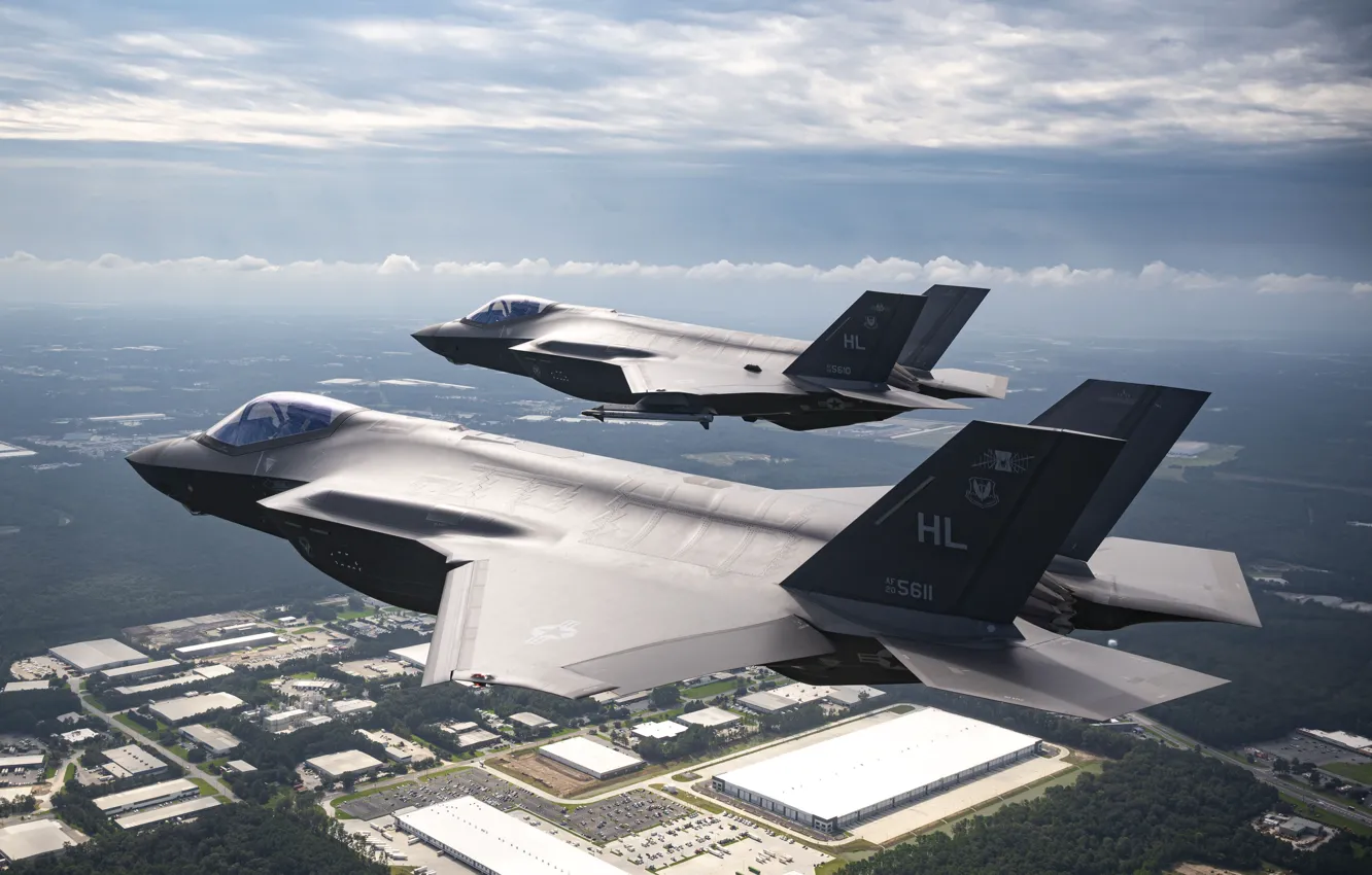 Photo wallpaper UNITED STATES AIR FORCE, fighter-bomber, F-35 Lightning II