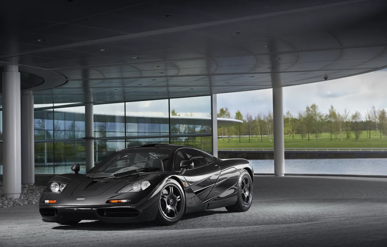 Photo wallpaper McLaren, black, Front, Supercar, McLaren F1