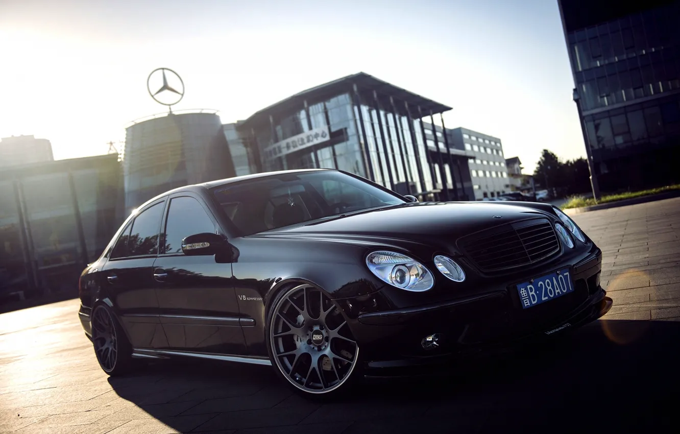 Photo wallpaper Mercedes-Benz, Mercedes, Mercedes, AMG, Kompressor, 2002, Matt, BBS