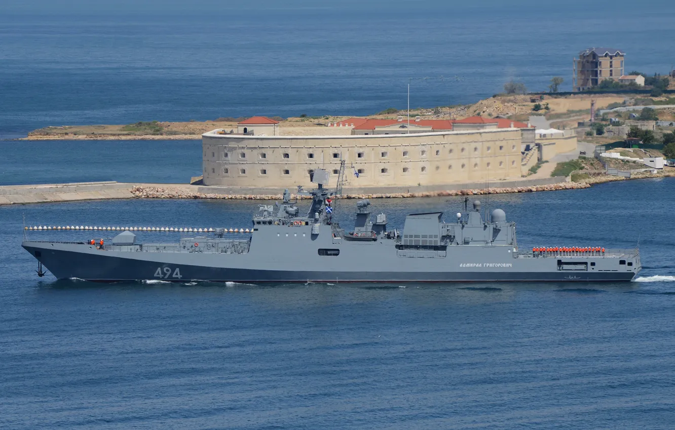 Photo wallpaper ship, Navy, output, The black sea, protection, zone, &ampquot;Admiral Grigorovich&ampquot;, Guard