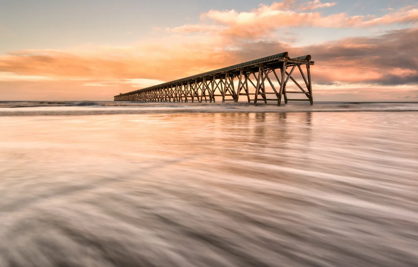 Photo wallpaper sea, landscape, bridge