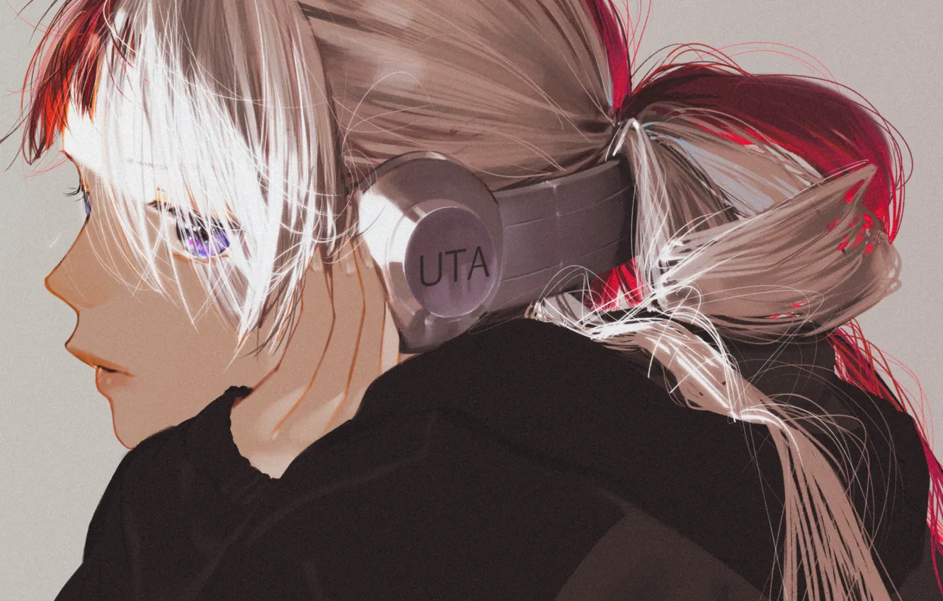 Photo wallpaper girl, music, figure, headphones, items