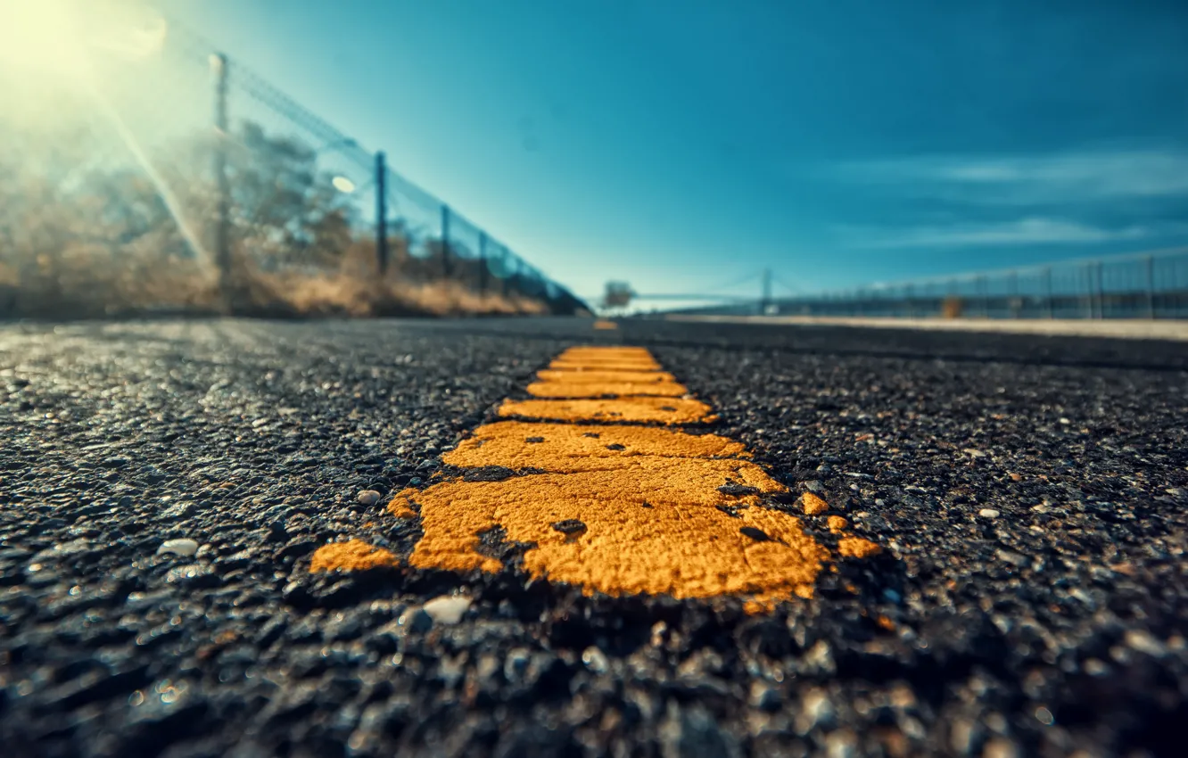 Photo wallpaper road, the sky, asphalt