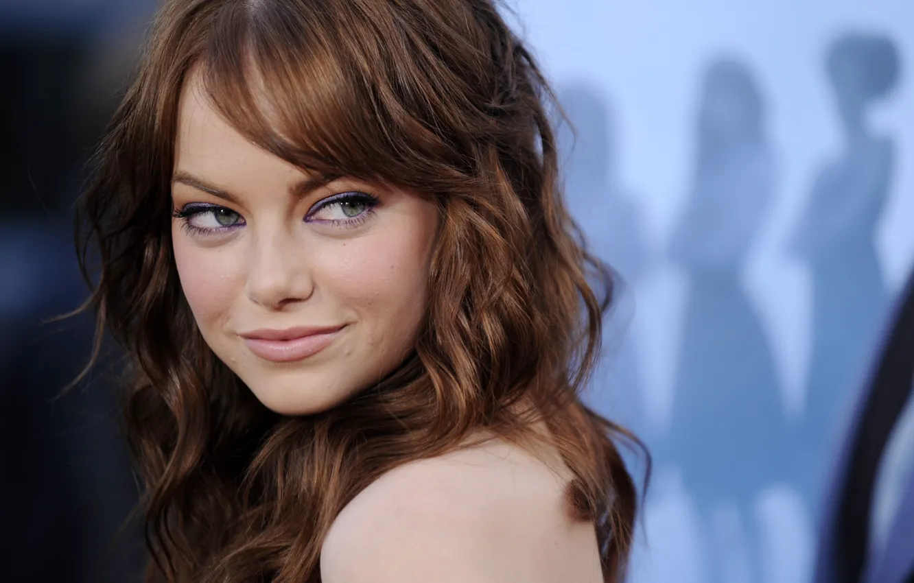 Photo wallpaper eyes, look, blue, blue, actress, lips, Emma Stone, Emma Stone