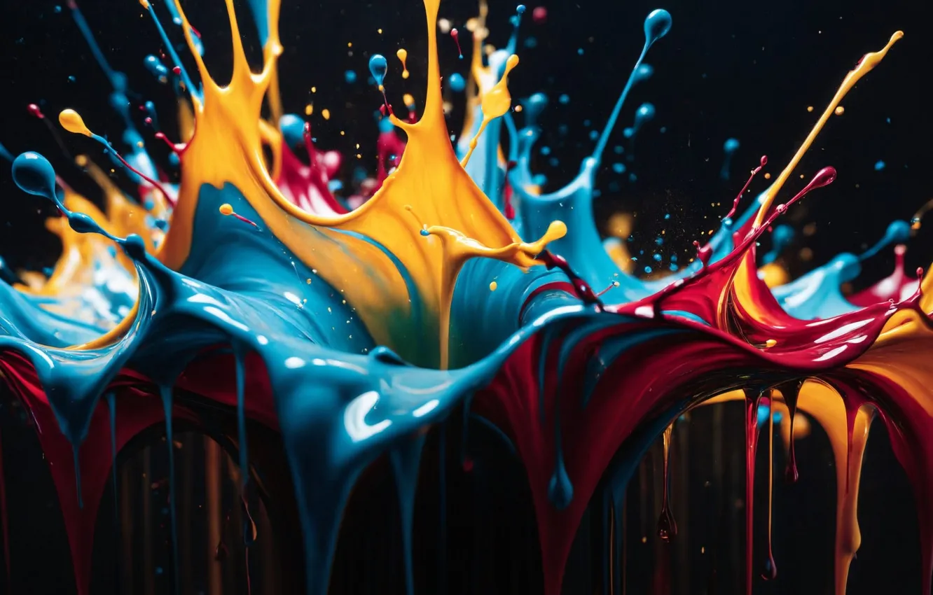 Photo wallpaper drops, squirt, paint