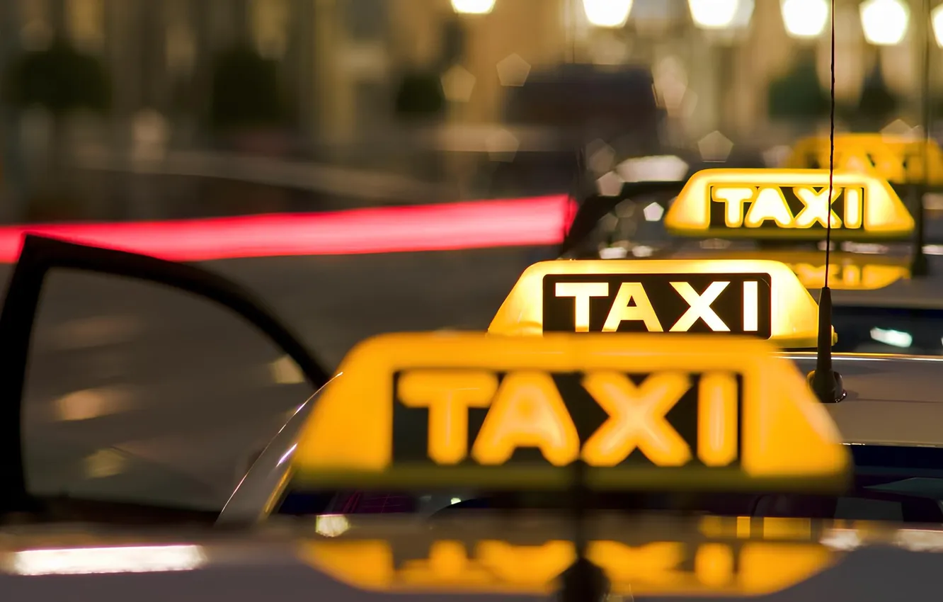 Photo wallpaper sign, taxi, taxi, cheap