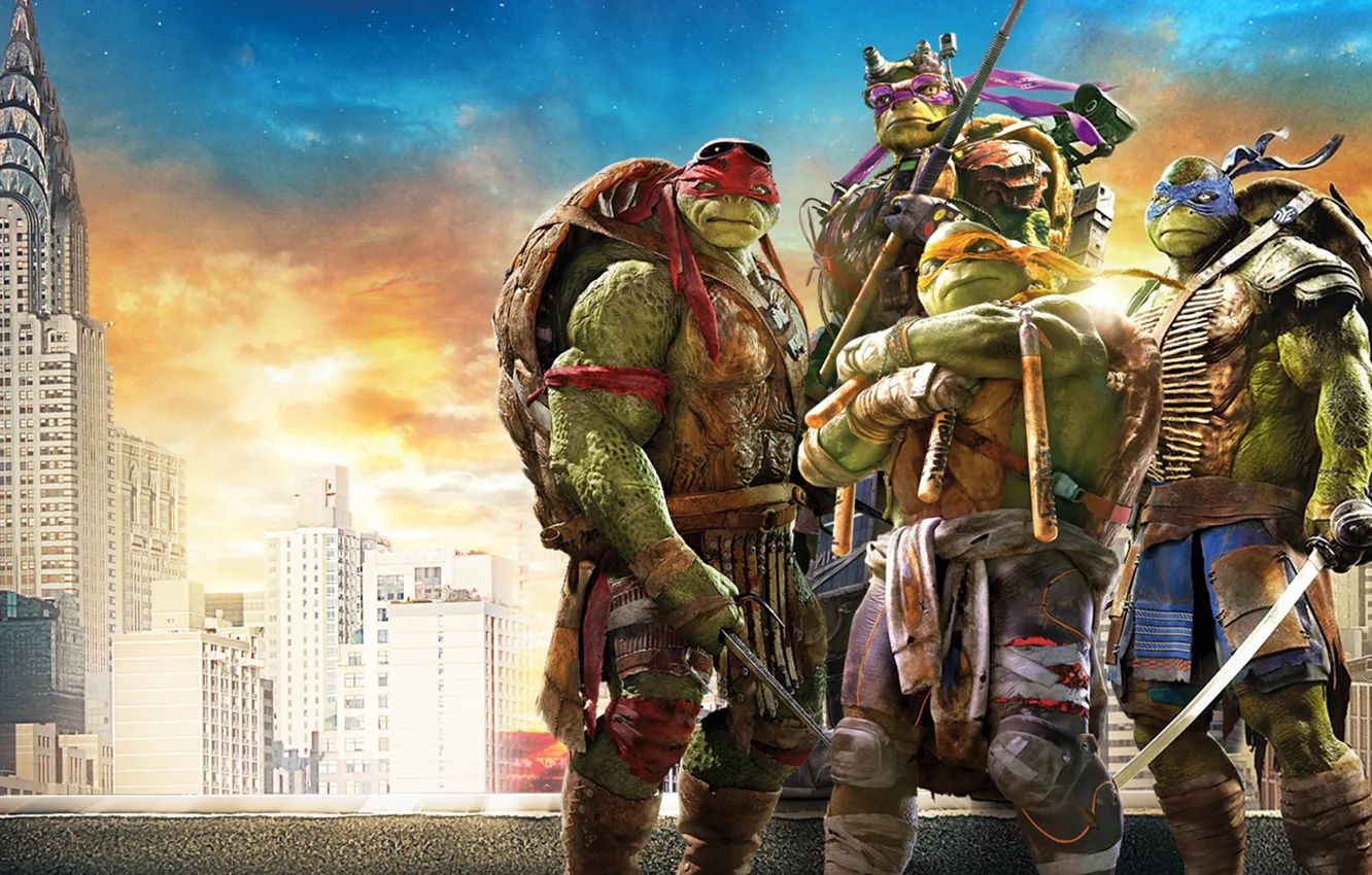 Photo wallpaper teenage mutant ninja turtles, TMNT, mike, leo, don, raph