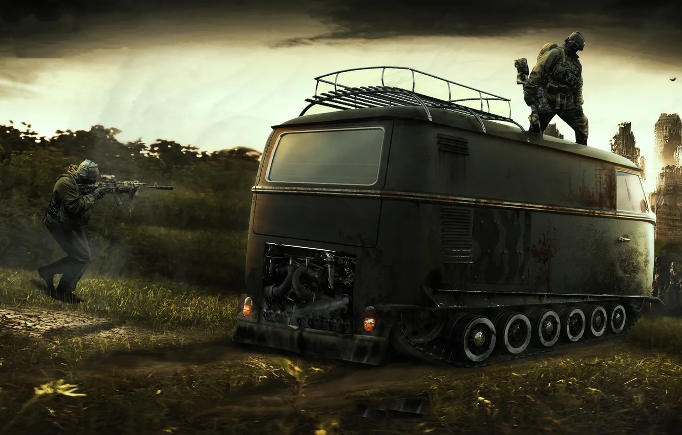 Photo wallpaper machine, the city, Apocalypse, zombies, Stalker