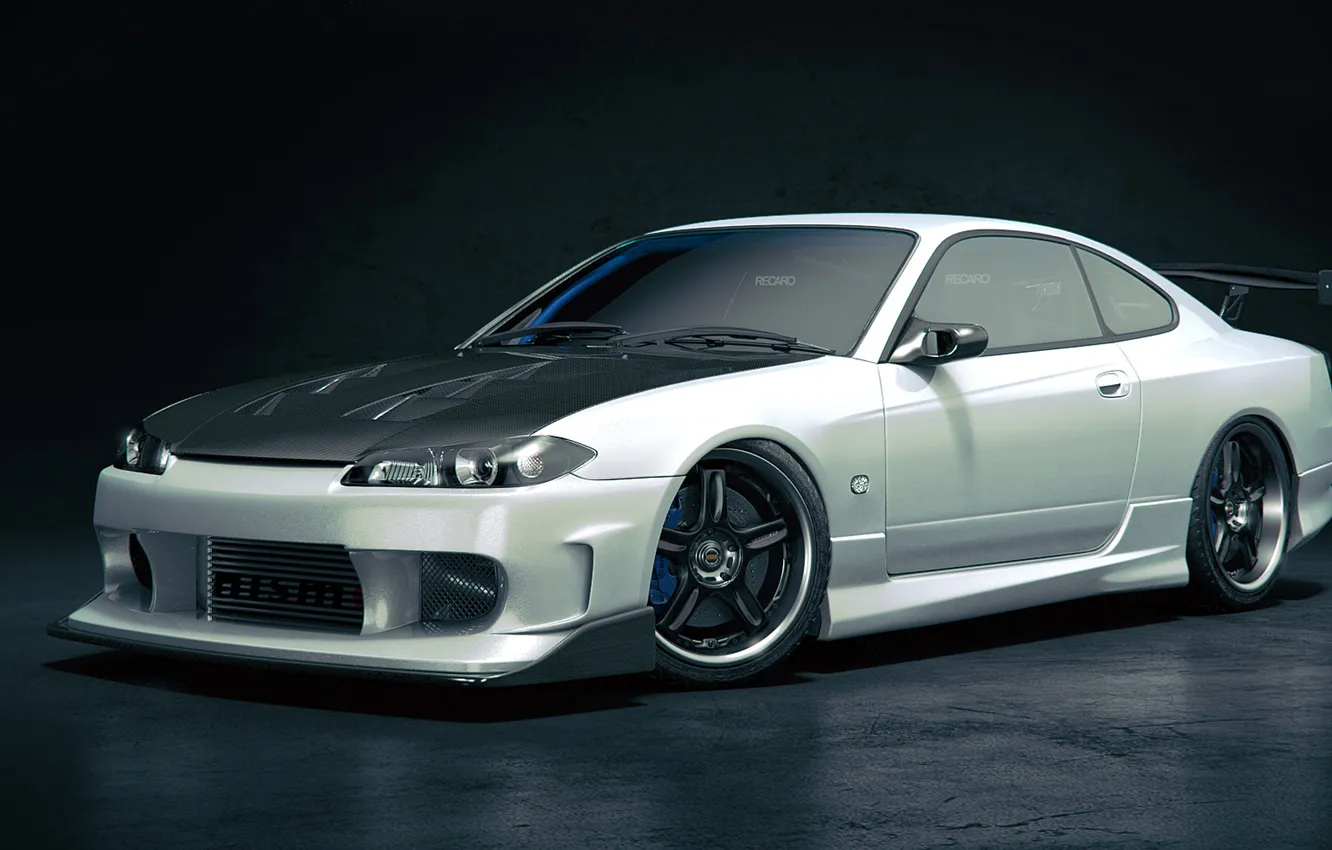 Photo wallpaper Silvia, Nissan, white