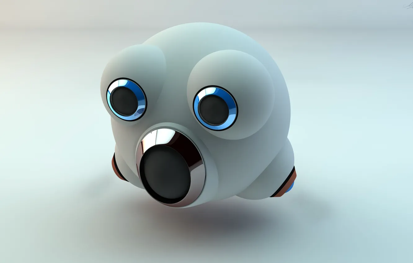 Photo wallpaper circles, robot, light, device, white background