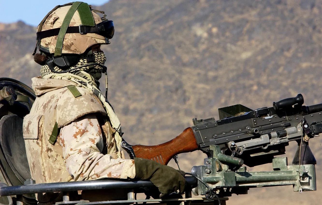 Photo wallpaper weapons, soldiers, equipment, machine gun