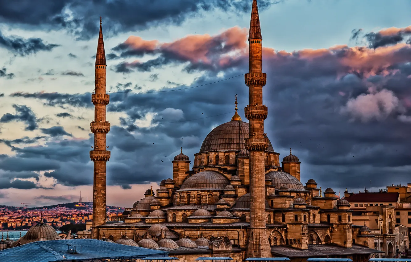 Photo wallpaper home, mosque, Istanbul, Turkey, the minaret, Kabatas