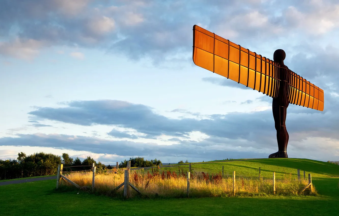Photo wallpaper England, sculpture, Gateshead, The Angel Of The North, Antony Gormley