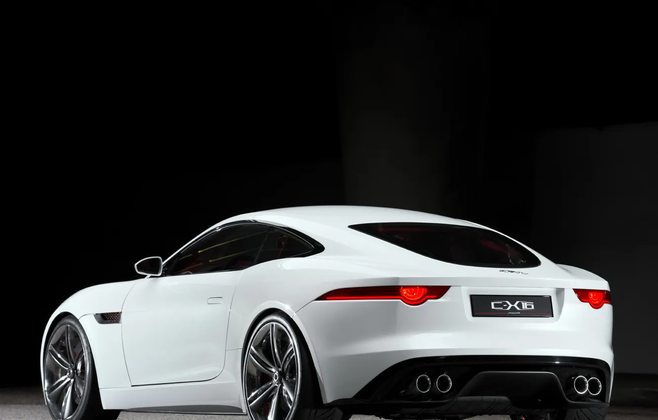 Photo wallpaper Concept, white, Jaguar, Jaguar, back, C-X16
