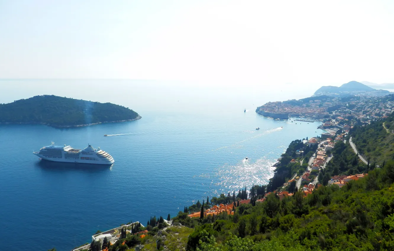 Photo wallpaper sea, blue, coast, Dubrovnik, Dubrovnik, Lokrum