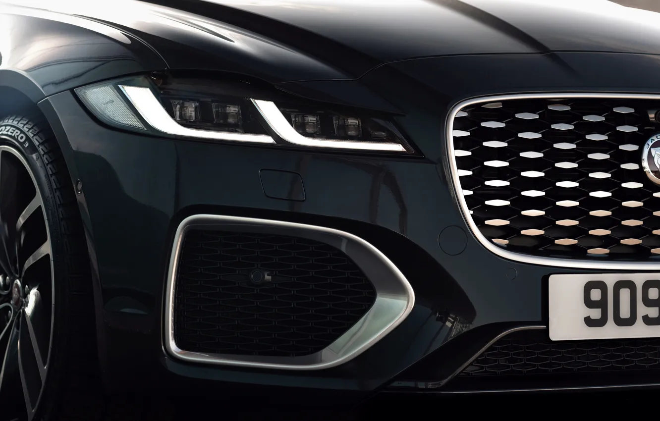 Photo wallpaper lights, Jaguar, grille, before, bumper, universal, Jaguar XF, 2020
