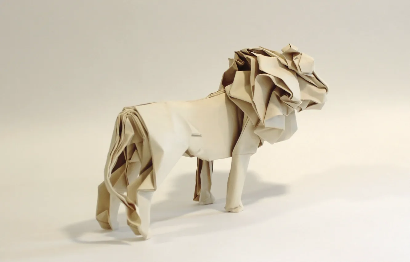Photo wallpaper paper, Leo, origami