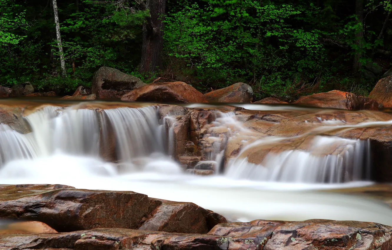 Photo wallpaper river, stones, stream, river, nature, waterfall