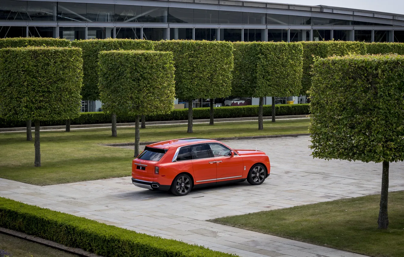 Photo wallpaper Rolls-Royce, orange, luxury, Cullinan, Rolls-Royce Cullinan