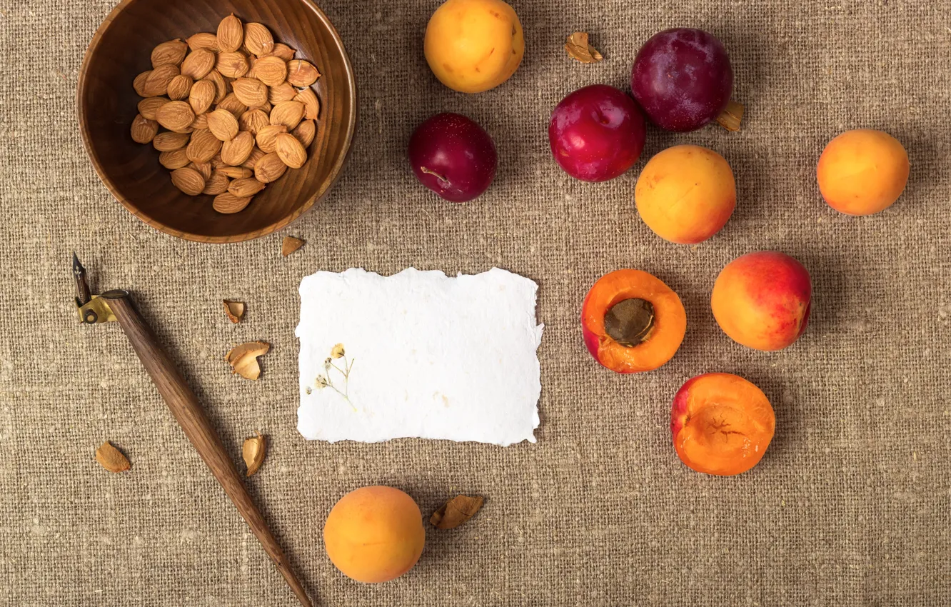 Photo wallpaper nuts, apricots, drain