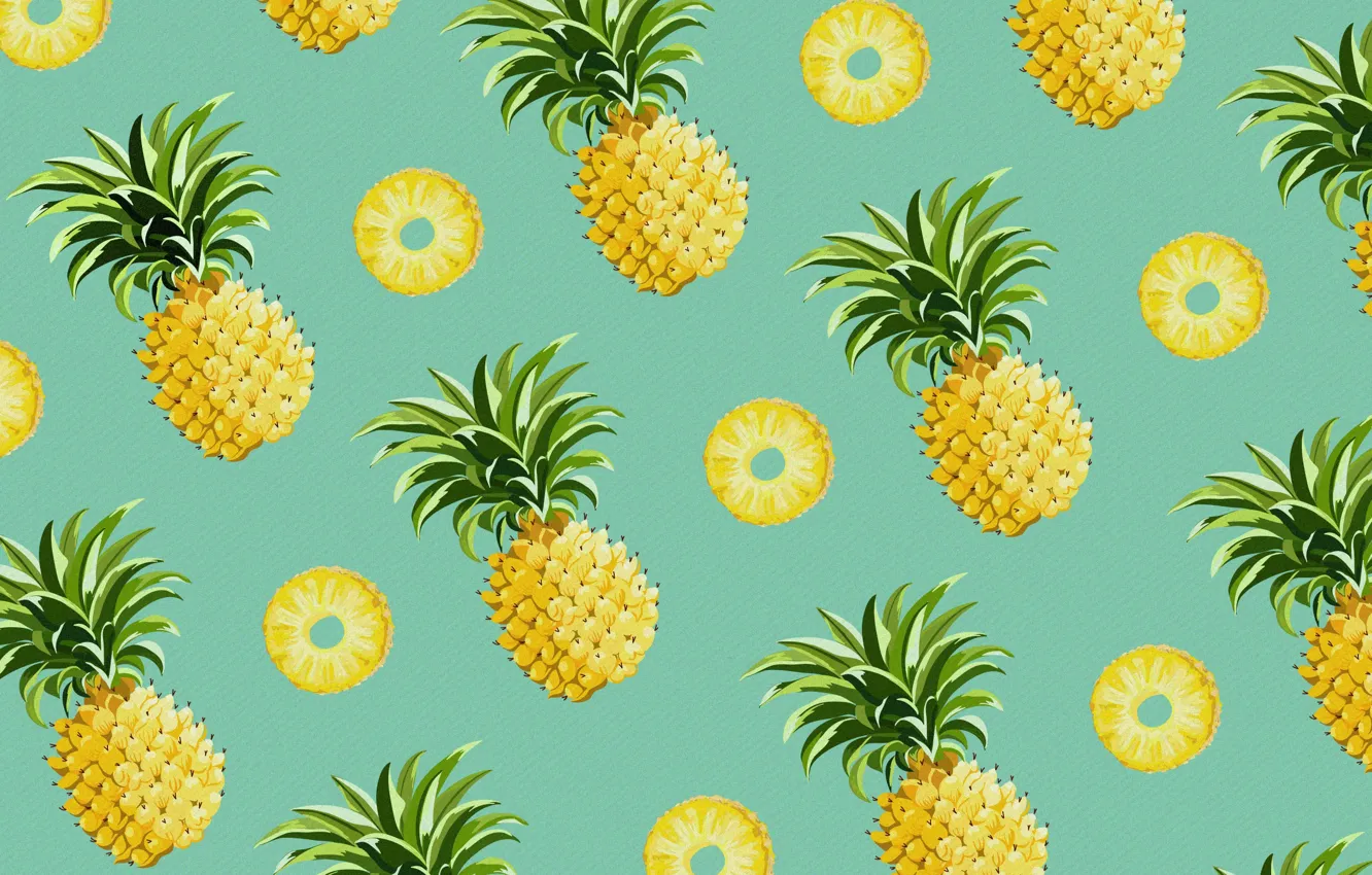 Photo wallpaper food, vector, fruit, pineapple
