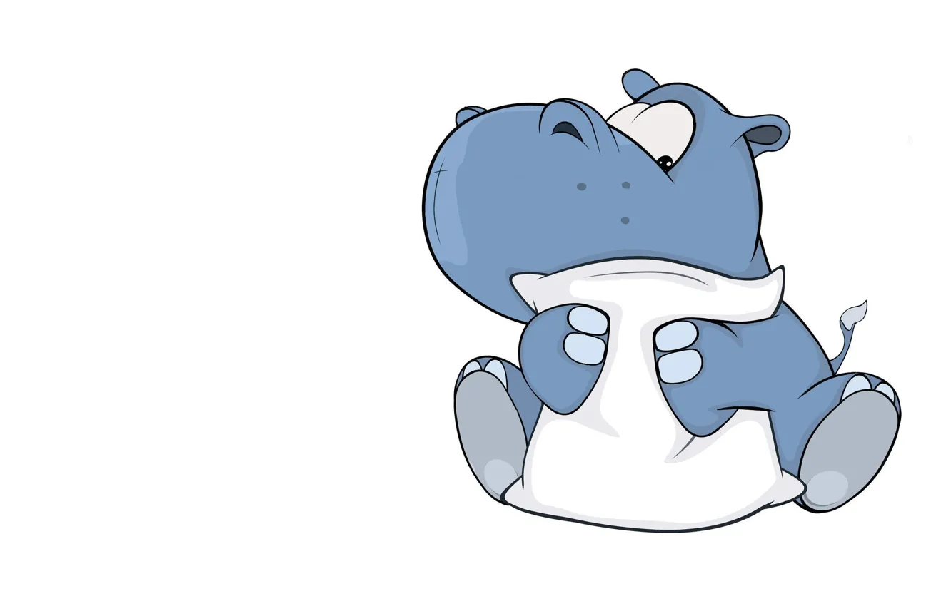 Photo wallpaper mood, art, children's, Hippo, pillow. Sonia
