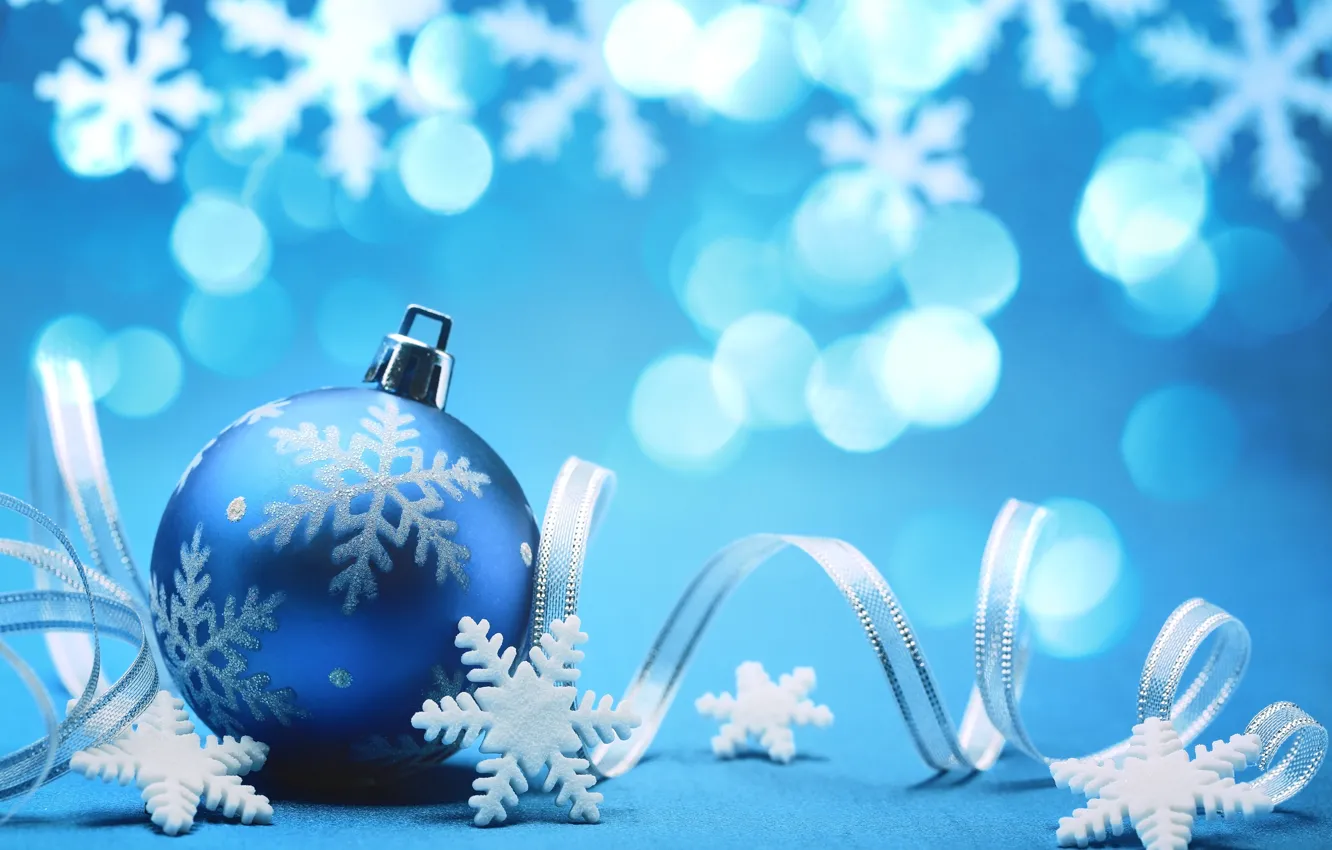 Photo wallpaper decoration, snowflakes, balls, balls, Christmas decorations, decoration, snowflake, ornament